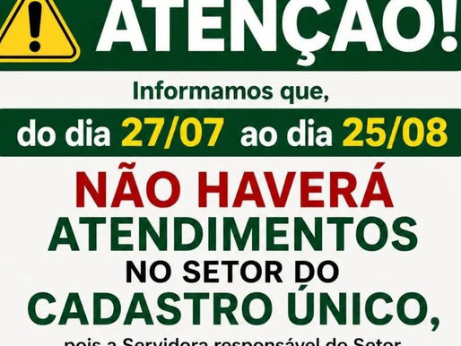 Cadastro Único: atendimento suspenso em Sertão Santana até 25/08