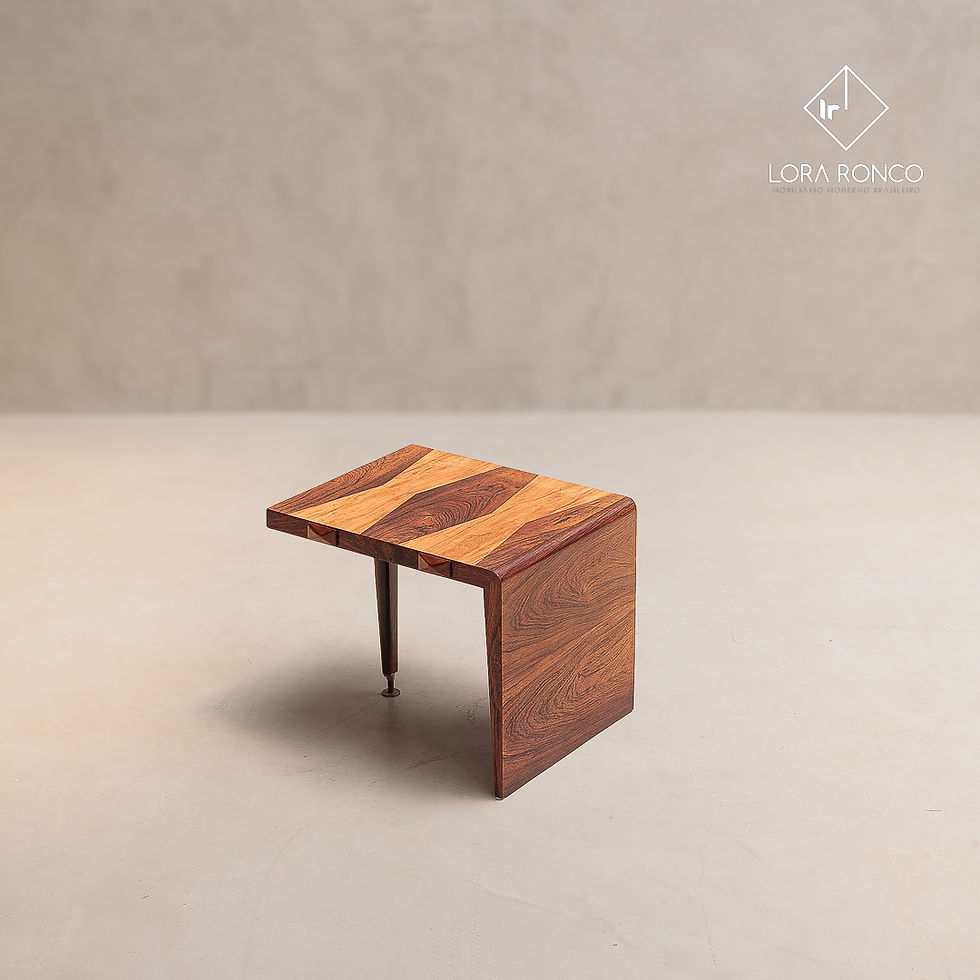 Miniatura: Mesa de design assinado, original de época dos anos 60, designer Scapinelli, não é reedição Etel, madeira jacarandá e marfim