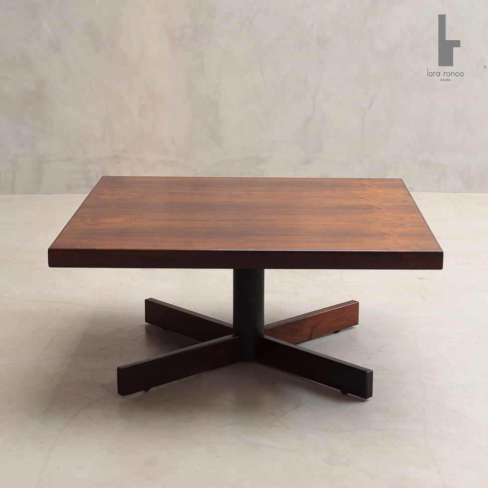 Mesa de centro original dos anos 60, design de Jorge Zalszupin, L’Atelier, em jacarandá vintage de época, não reedição Etel