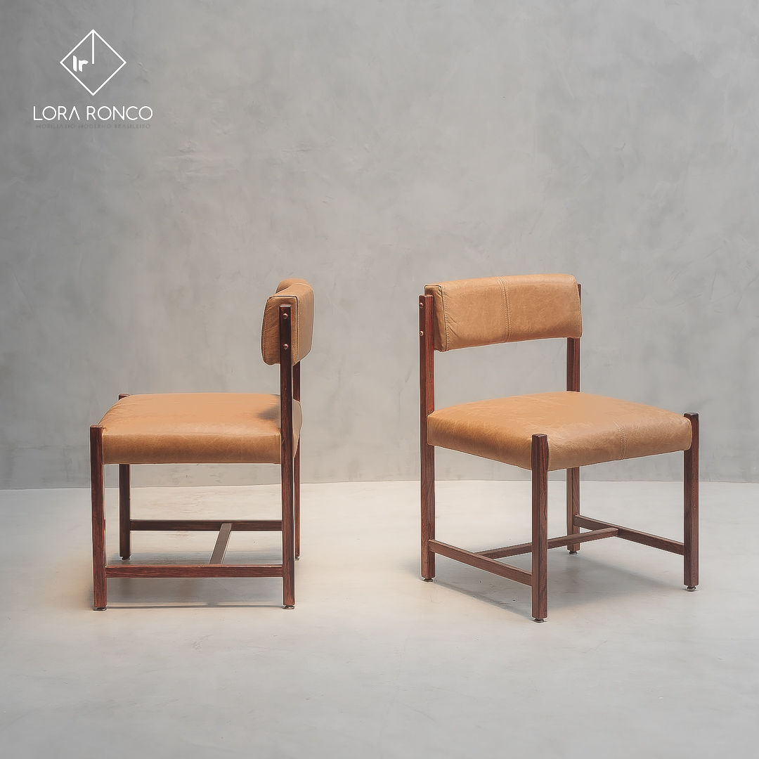 Jorge Zalszupin - Cadeiras de jantar design anos 60 Del Rey madeira maciça jacarandá e couro La Novita L'Atelier original