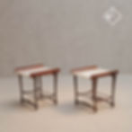 Miniatura: Scapinelli - par de mesa lateral auxiliar design anos 50 madeira maciça jacarandá e tampo de mármore original de época