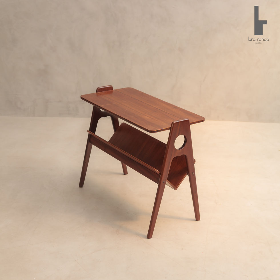 Thumbnail: Aparador Revisteiro Mesa Auxiliar Cabeceira design moderno anos 60 autêntica, vintage assinada Cimo em imbuia maciça ñ Etel