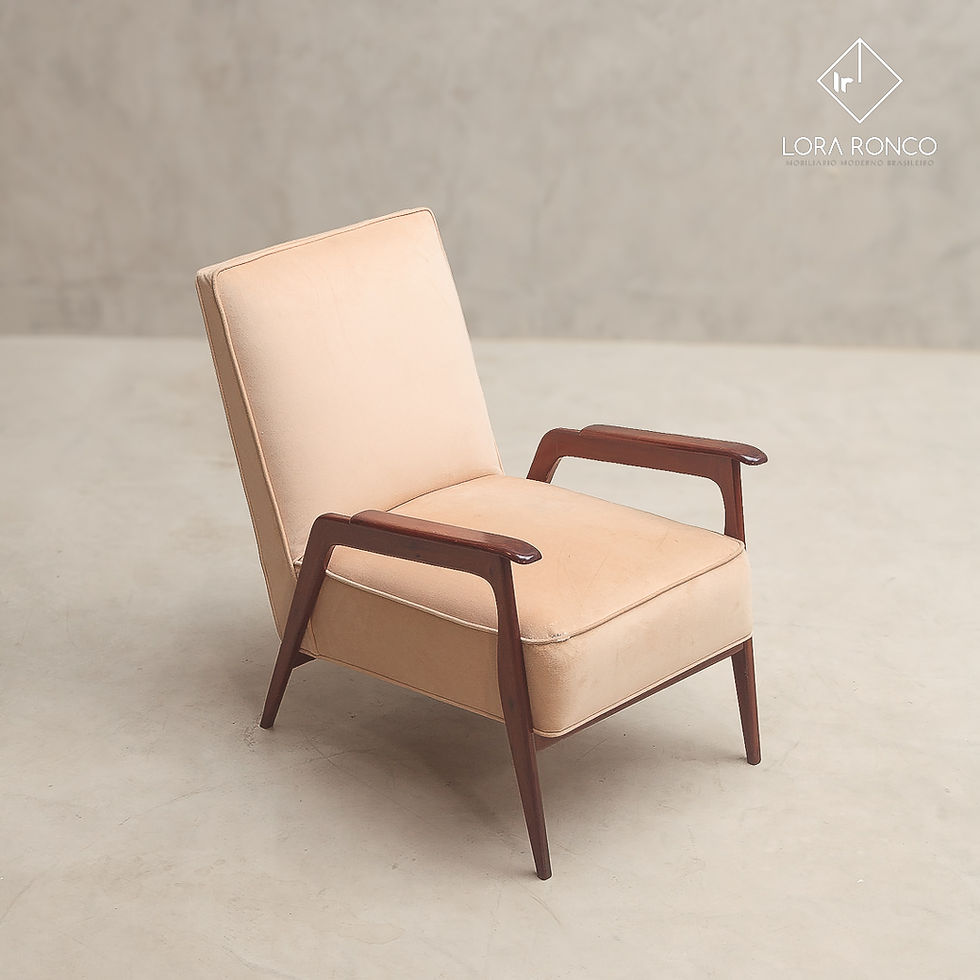 Miniatura: Giuseppe Scapinelli poltrona de design escultural assinado anos 50 60 móvel moderno para design de interiores sofisticado