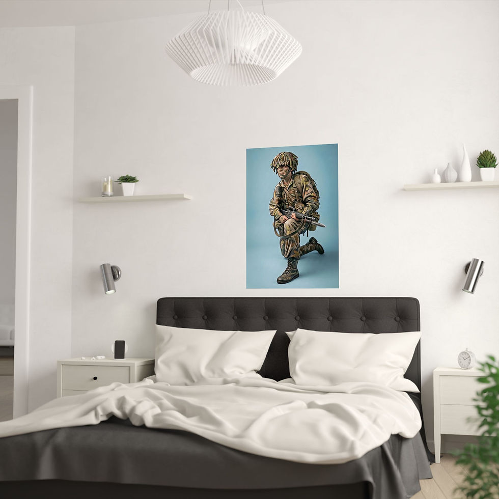 Thumbnail: 7th Infantry Division Lightfighter Illustration Satin Poster – Vintage Wall Art