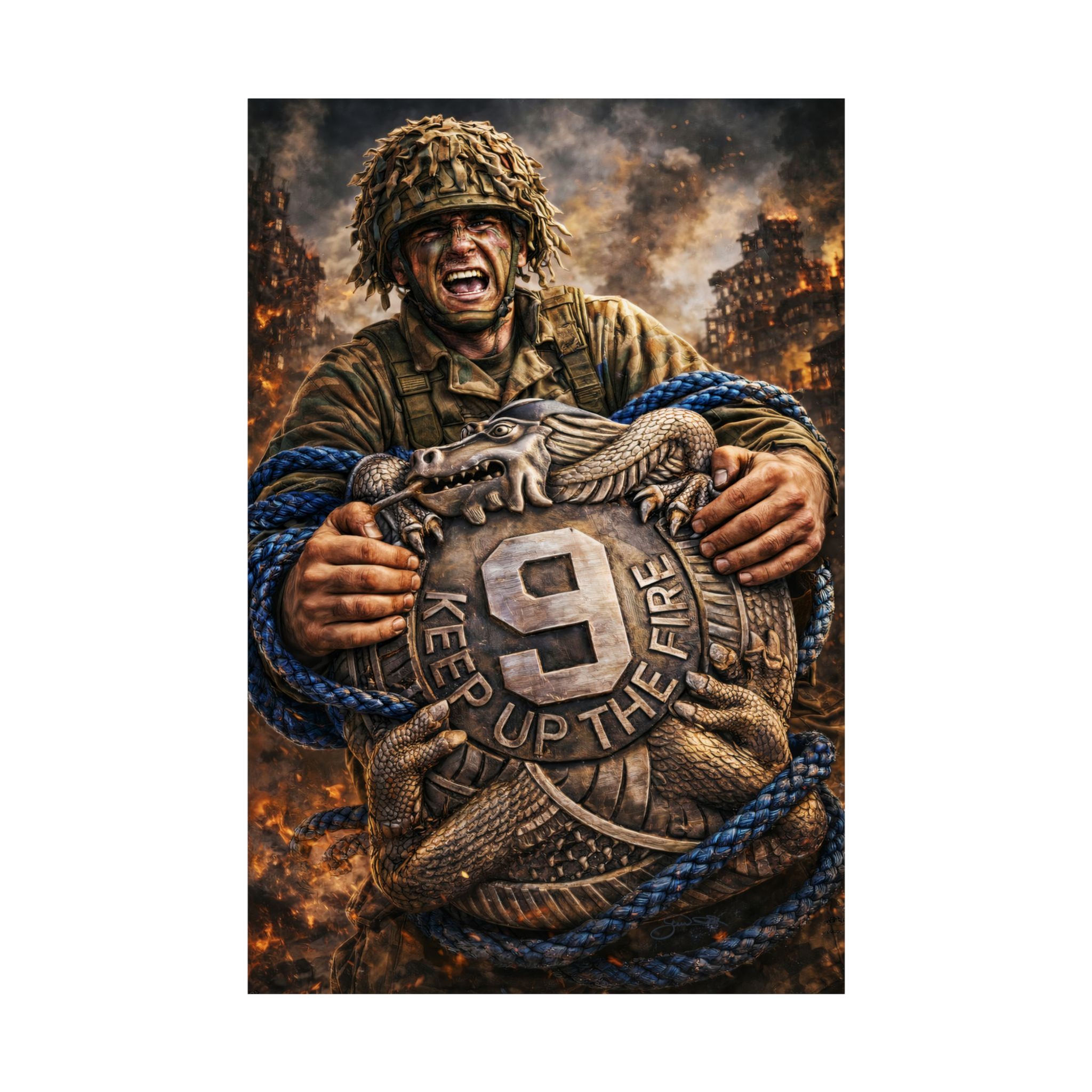 9th Infantry Regiment MANCHU Crest Satin Poster — Soldier Wall Art