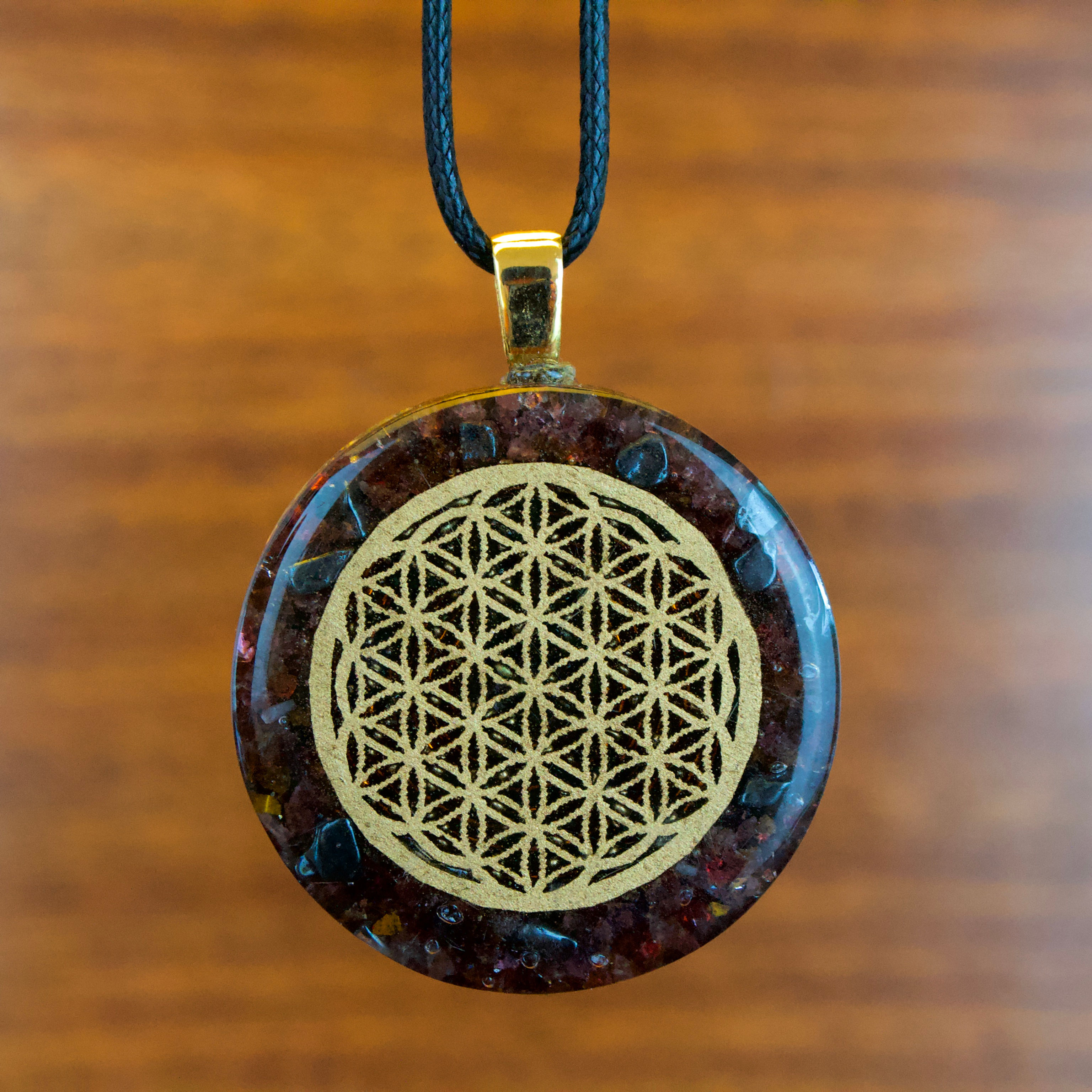 Collar Orgón Flor de la Vida Hematita