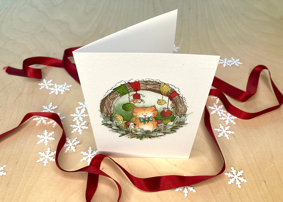Miniaturbild: 'Ginger's Christmas' Klappkarte und Umschlag
