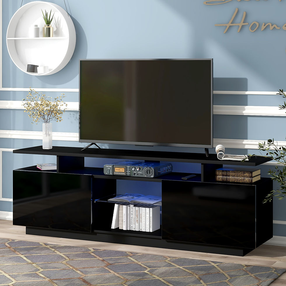 ON-TREND Modern TV Stand for TVs up to 75inches with LED lights, 16 Colors, for