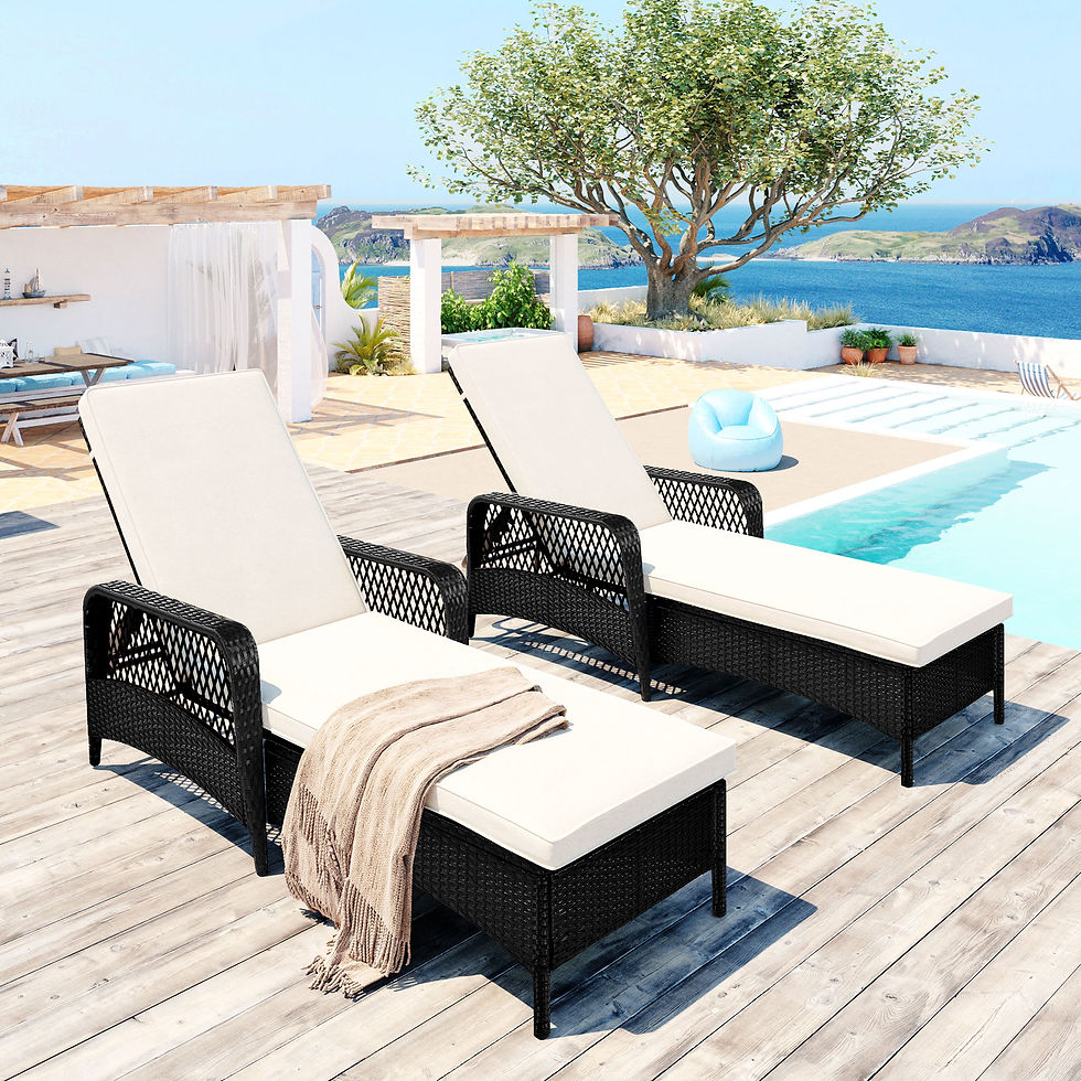 Thumbnail: GO Outdoor patio pool PE rattan wicker chair wicker sun lounger, Adjustable back