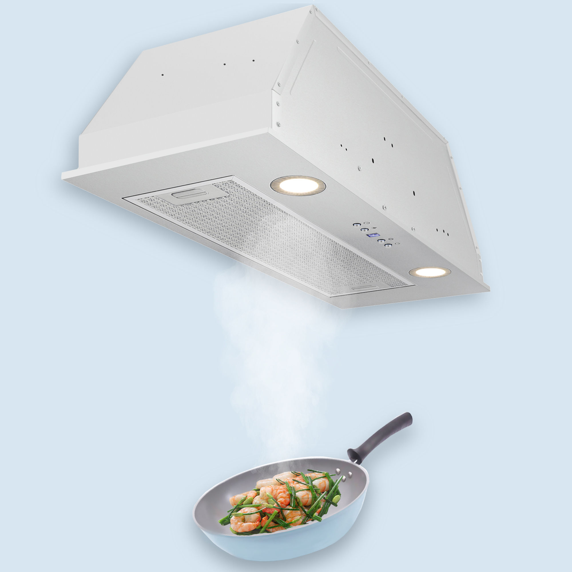 [VIDEO] Built-in Kitchen Range Hood with 5 Levels Wind-force 1.5W LED Lamps, Rem