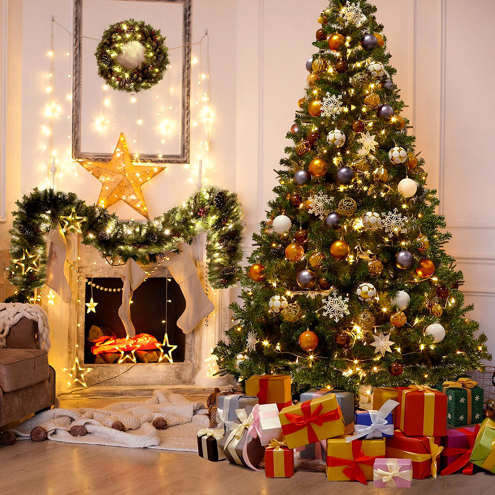 Thumbnail: 7.5FT Hinged Fraser Fir Artificial Fir Christmas Tree Holiday Decoration w/1,250