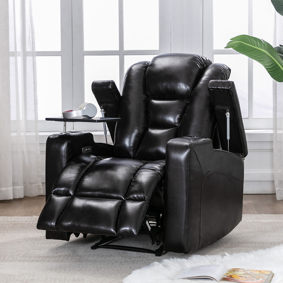 Orisfur. Power Motion Recliner with USB Charging Port and 360 Swivel Tray Table