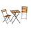 Thumbnail: Solid Teak Wood Bistro Set Folding Table And Chair Set Power Coating Frame Patio