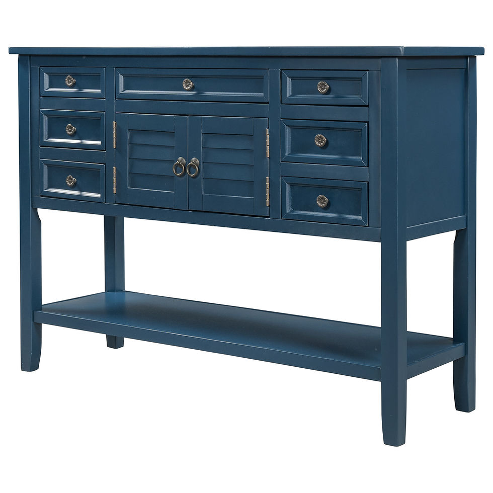 Thumbnail: 45'' Modern Console Table Sofa Table for Living Room with 7 Drawers, 1 Cabinet a