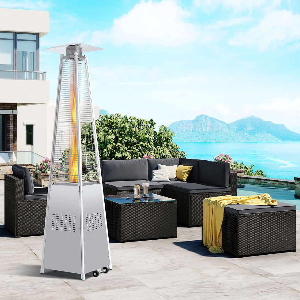 GO 42000 BTU Stainless Steel Material Pyramid Glass Tube Flame Outdoor Heater wi