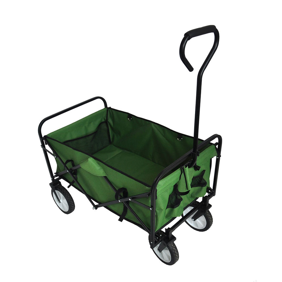 Thumbnail: Folding Wagon Garden Shopping Beach Cart (Green)