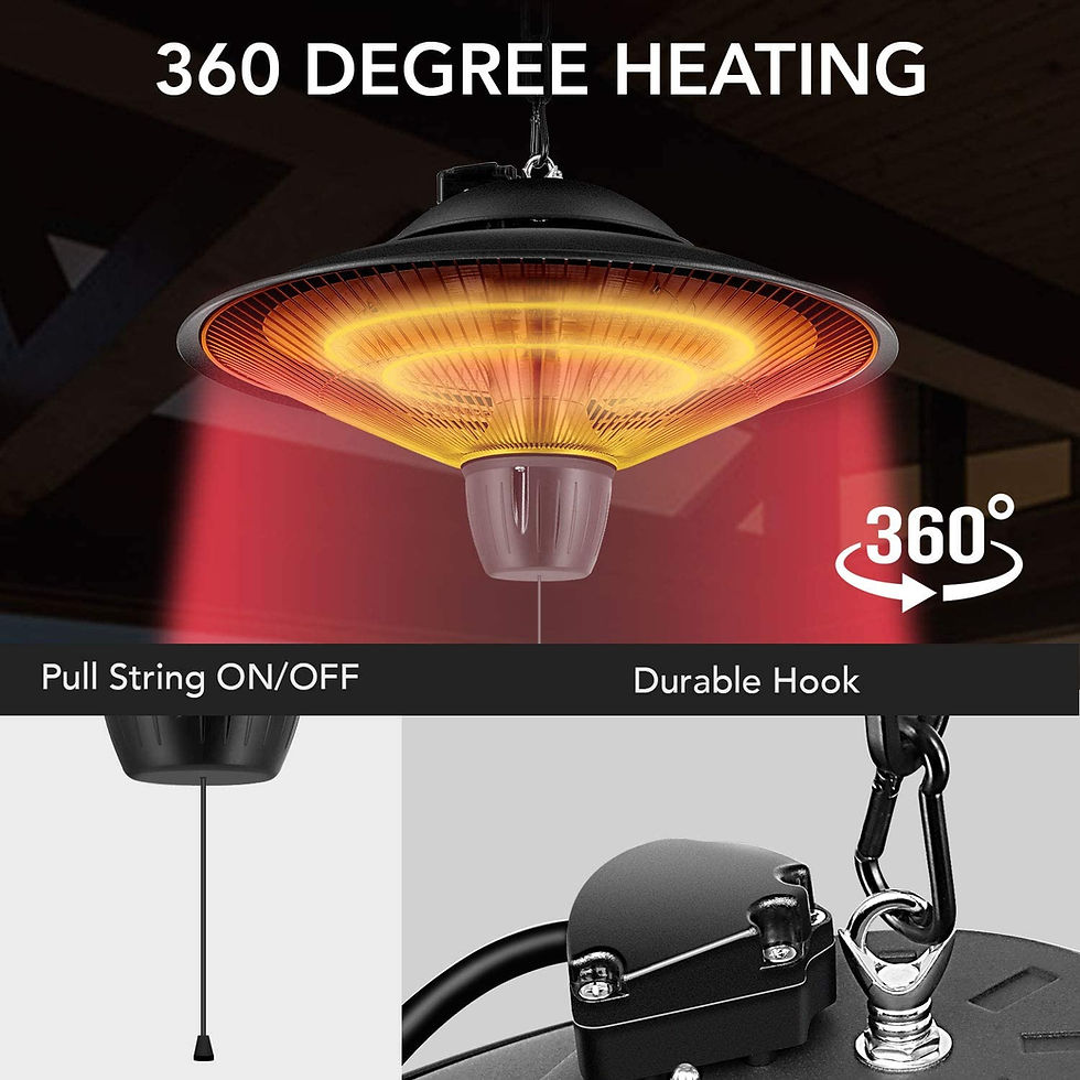 Thumbnail: Simple Deluxe Patio Portable Outdoor Heating for Balcony, Courtyard, With Overhe