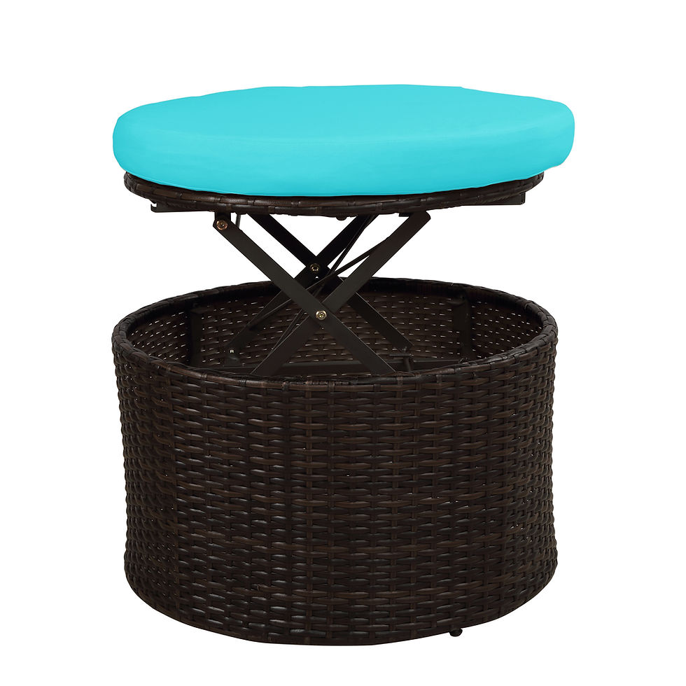 Thumbnail:  Patio Furniture Round Outdoor Sectional Sofa Set Rattan Daybed Sunbed with Retr
