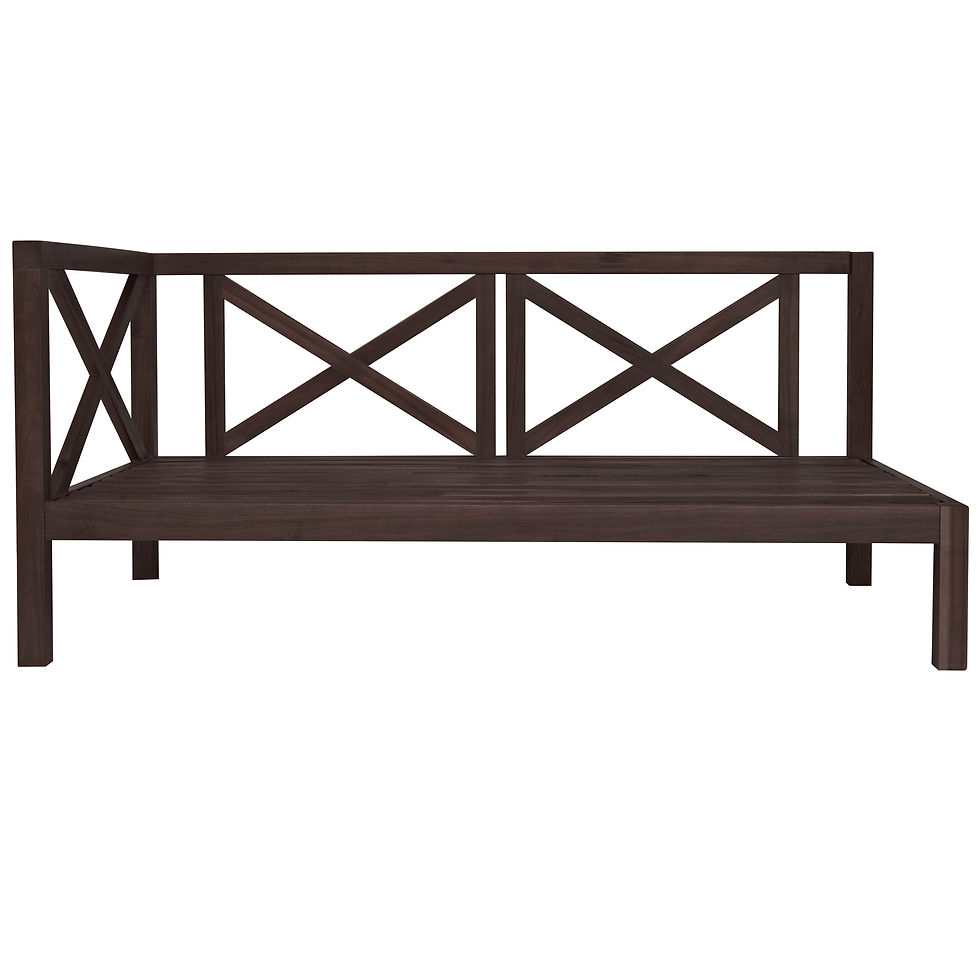 Thumbnail: GO 4 Pieces Wood Structure X-Back Sofa Set  Outdoor Patio with gray Cushion Exot