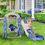 Thumbnail: 4 in 1 Toddler Slide and Swing Set with Music Player, Kids Castle Slide Climber 
