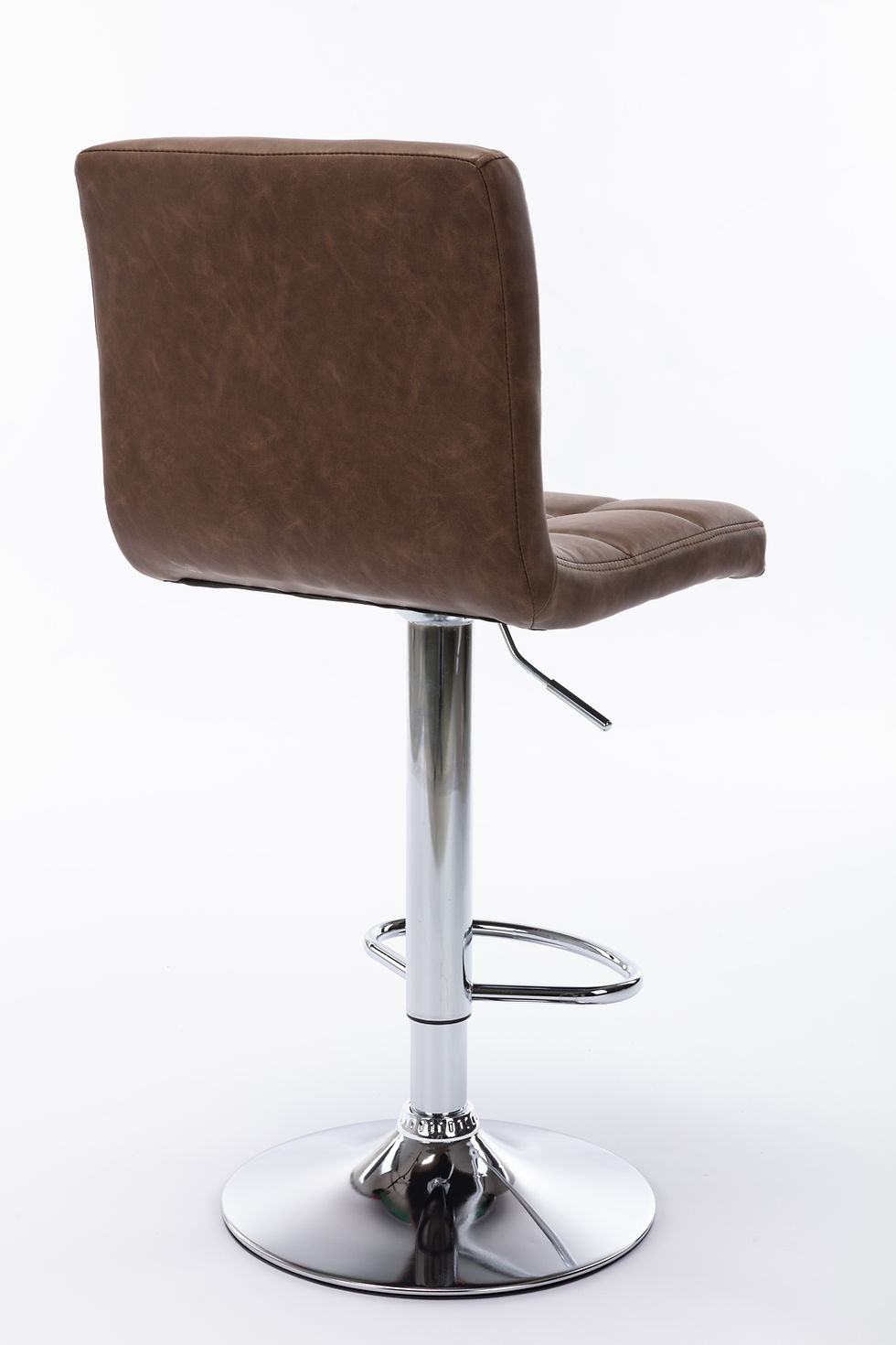Thumbnail: Modern Square PU Leather Adjustable Armless Kitchen Counter Bar Stools with Back