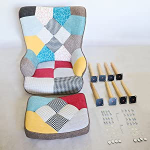 Thumbnail: Chair and Ottoman Set,  Accent Arm Chair with Footrest for Living Room, Upholste