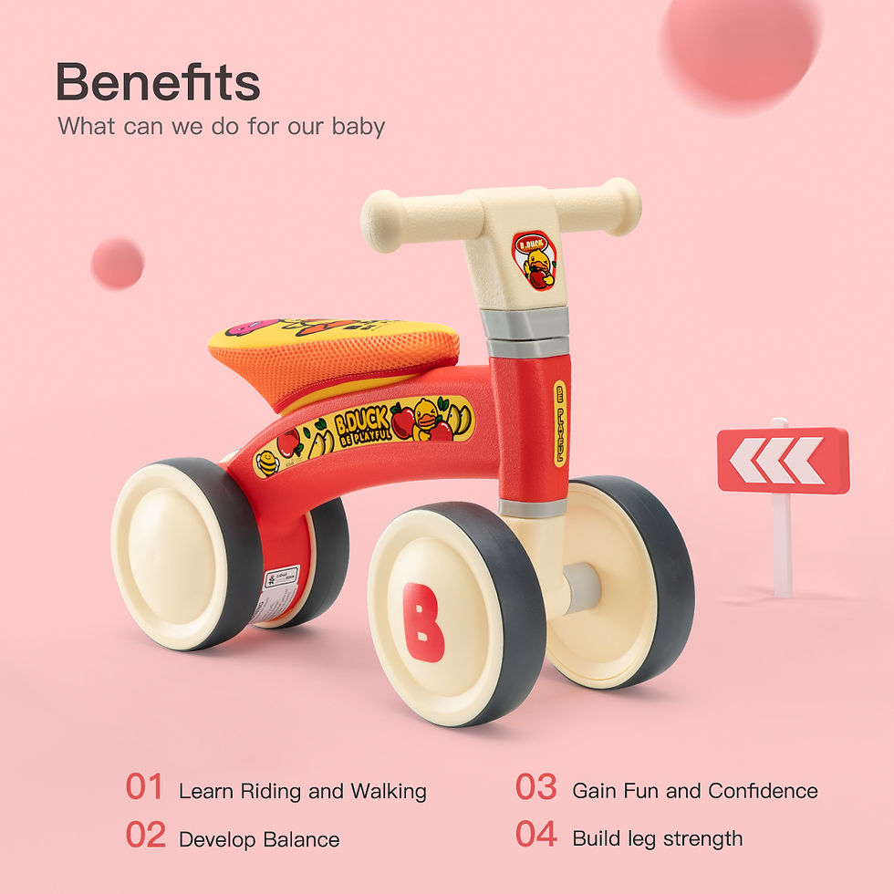 Thumbnail: Four Wheeled Balance Bike Toy for Toddlers,Red