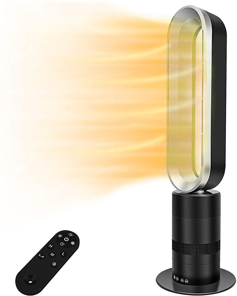 Simple Deluxe 32-inch Space Heater Bladeless Tower Fan, Heater & Fan Combo, 9H T