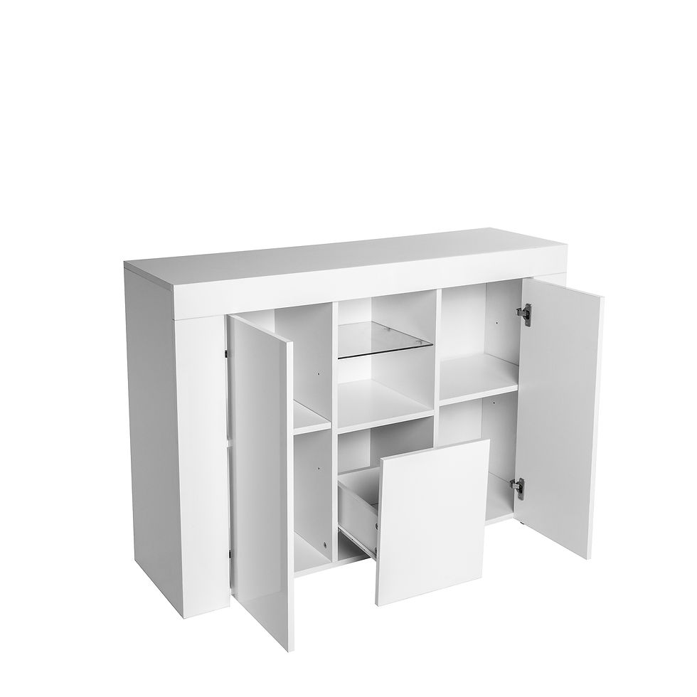 Thumbnail: WHITE SIDEBOARD UV COATED, WITH LED LIGHTS,KITCHEN CABINET