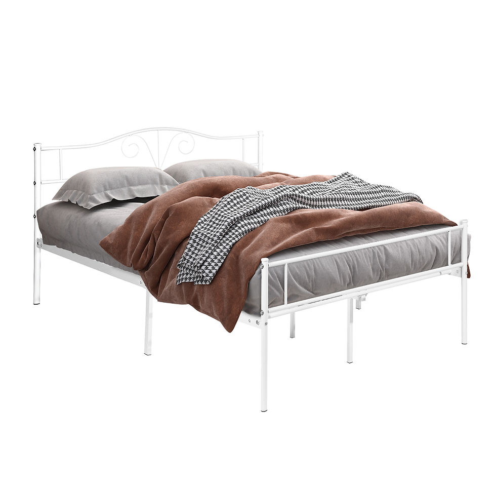 Thumbnail: LT full size double metal bed frame in white color for adult and children used i