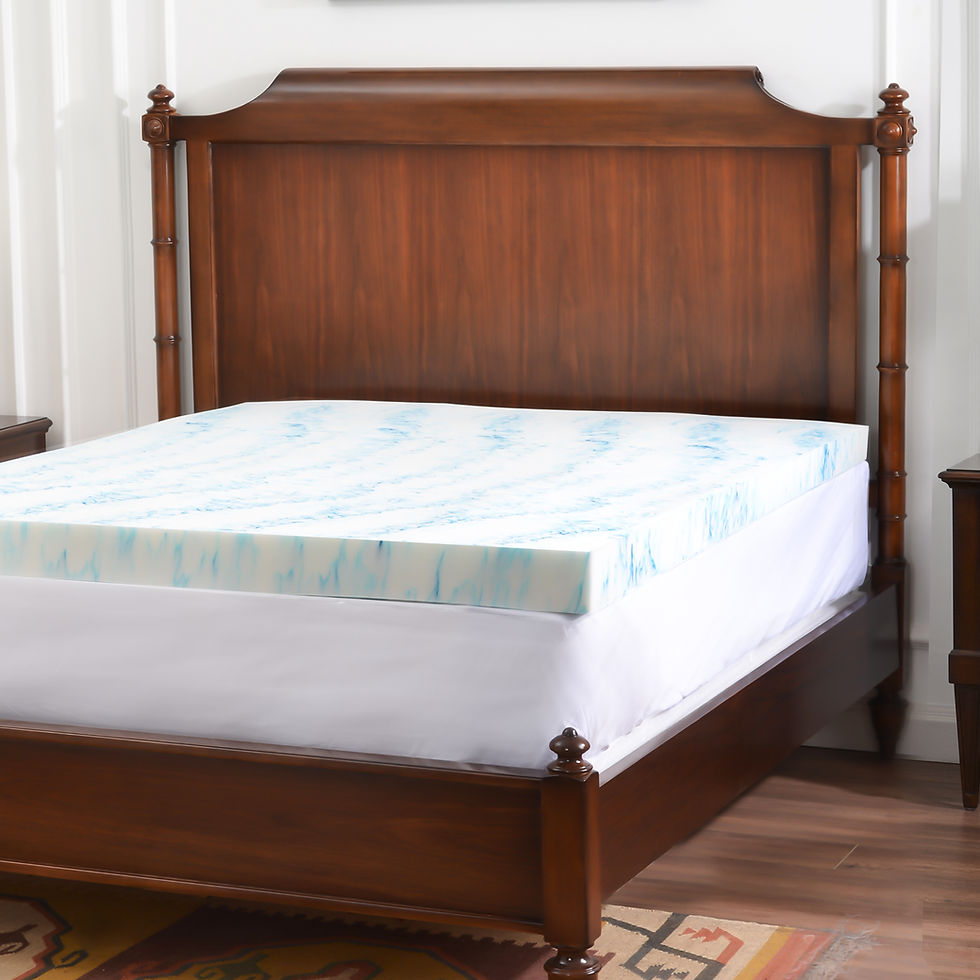 Thumbnail: 4 Inch Gel and Aloe Infused Memory Foam Mattress Topper, Queen