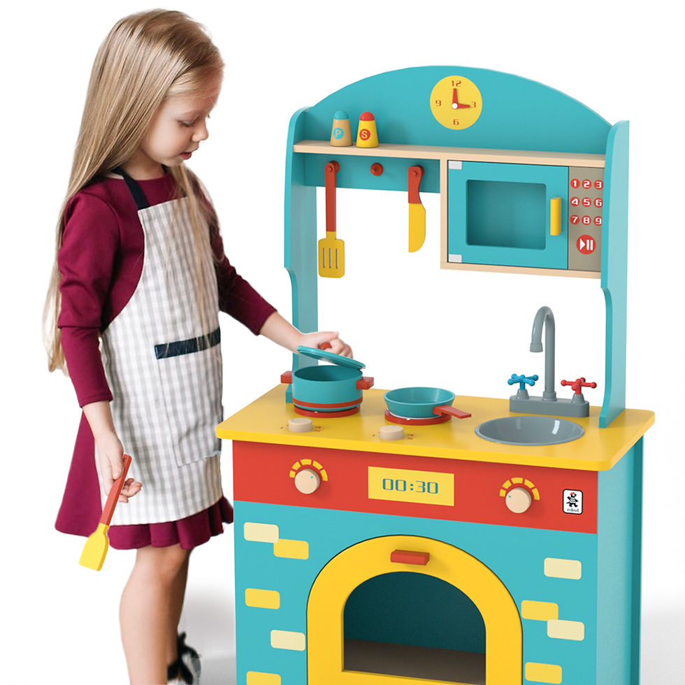 Thumbnail: Wooden Play Kitchen Set for Kids  Toddlers,Toy Gift for ChristmasBirthday, Blue