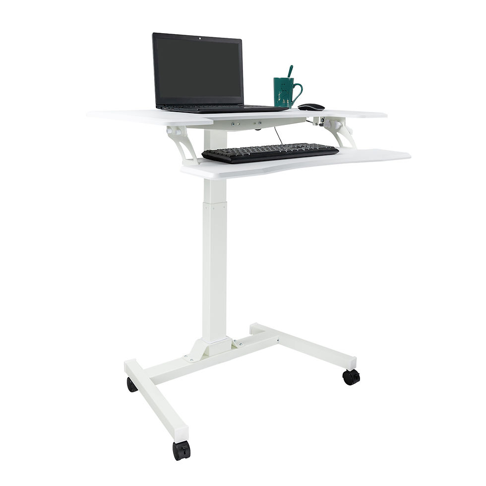 Imej kecil: Pneumatic Height Adjustable Sit Stand Laptop Desk Movable Workstation Over Bed/S