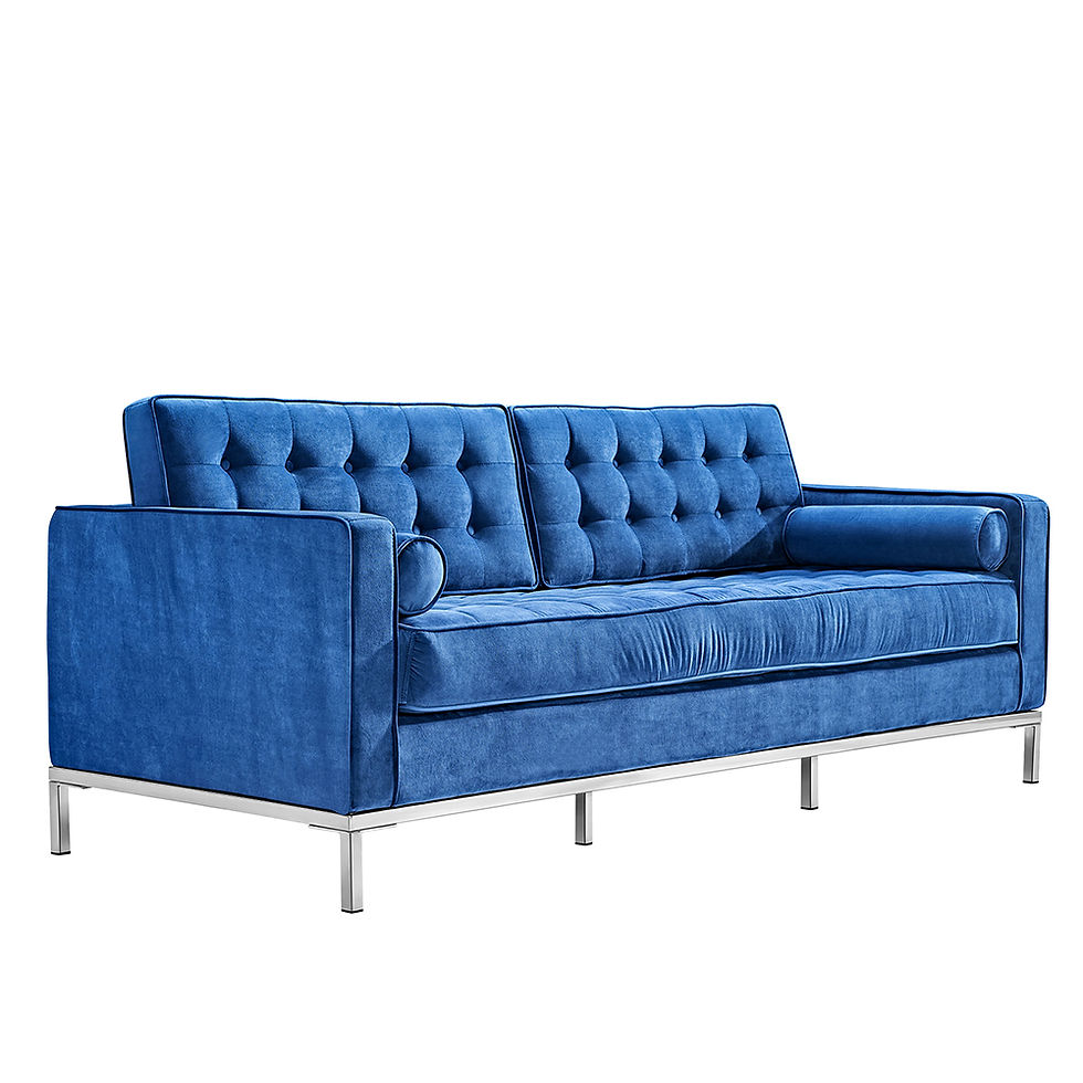 Μικρογραφία: Velvet Sofa Loveseat for Living Room Metal foot