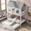 Thumbnail: House Bunk Bed with Trundle,Roof and Windows,White(Expect Arrival Time:1.28)