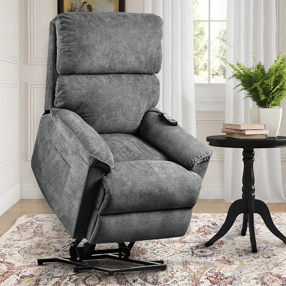 Oris Fur. Power Lift Chair with Massage and Heating Function Soft Fabric Upholst