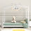 Thumbnail: Twin Size House Platform Bed with Headboard,White