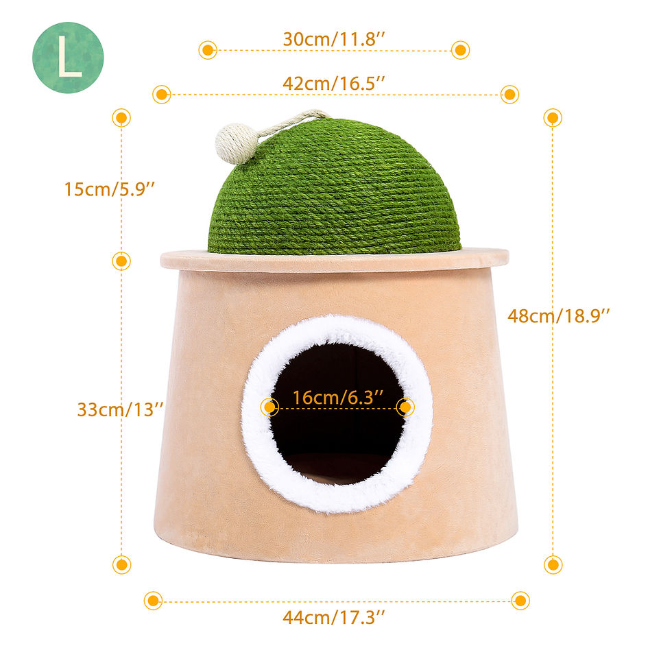 섬네일: Cactus Cat Cave House with Sisal Scratching Post and sisal ball for cat kittens 
