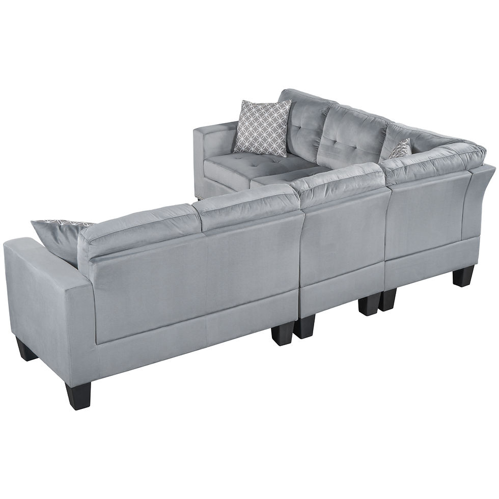 Thumbnail: Orisfur. Sectional Sofa with 3 Pillows, Upholstered Coner Couch with Modern Eleg