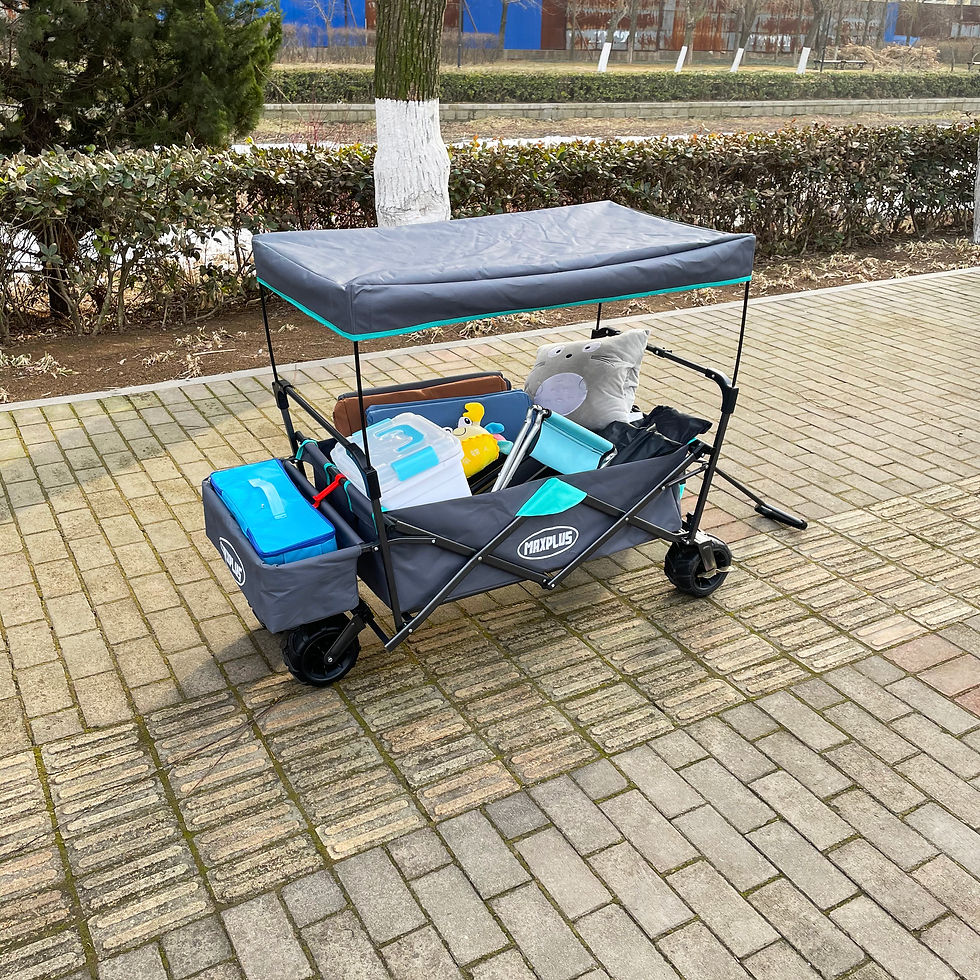 Thumbnail: Canopy Folding Collapsible Utility Wagon with All-Terrain Wheels