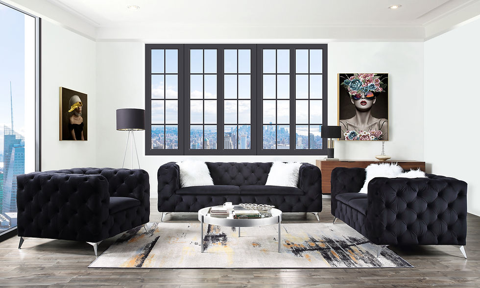Thumbnail: ACME Phifina Sofa w/2 Pillows, Black Velvet 55920