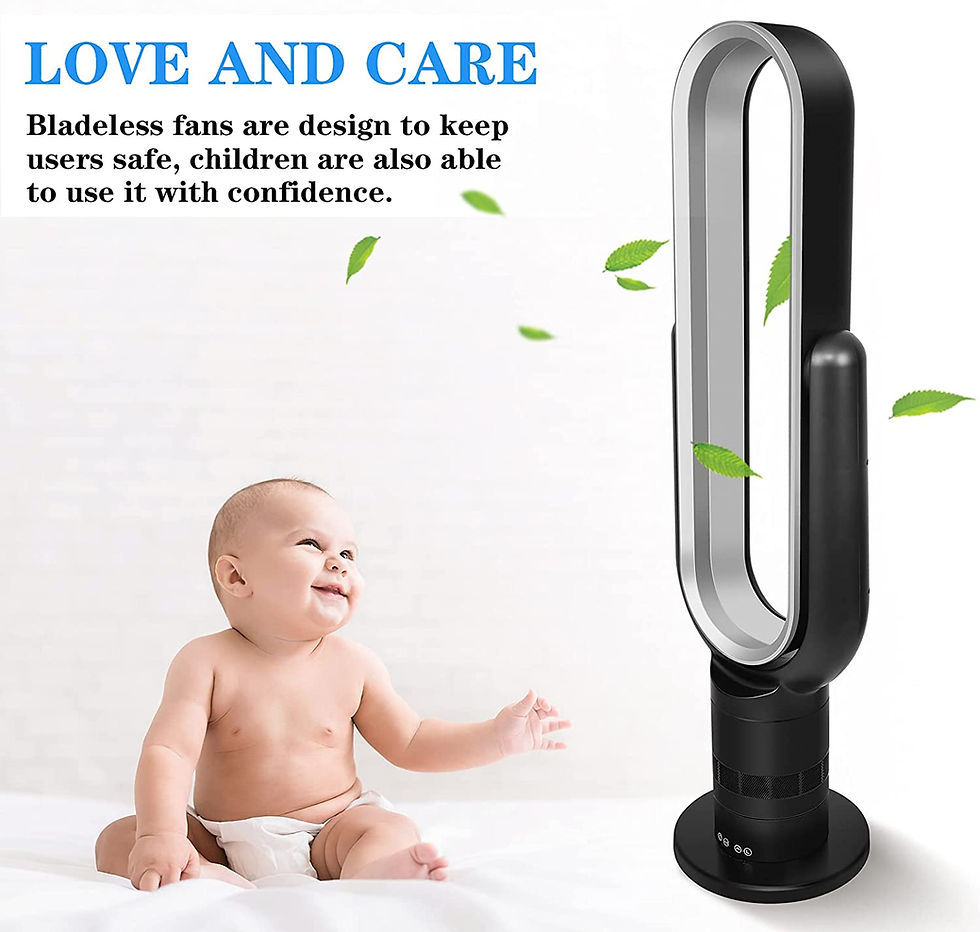 Миниатюра: HealSmart Sufficient size bladeless fan, standing fan, towel fan, 10 speeds sett