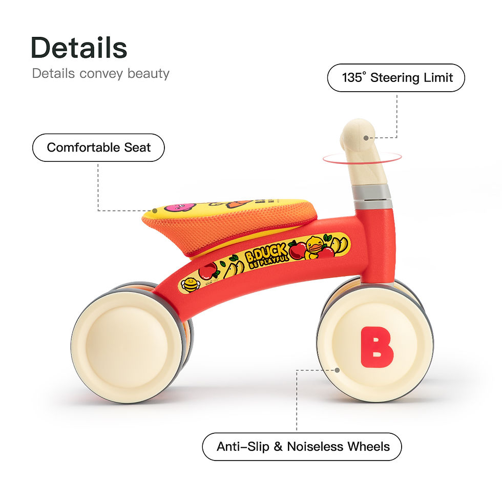 Thumbnail: Four Wheeled Balance Bike Toy for Toddlers,Red