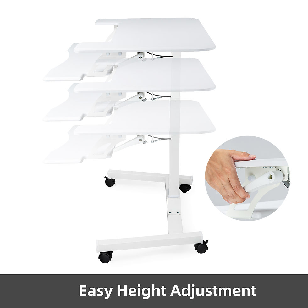Thumbnail: Pneumatic Height Adjustable Sit Stand Laptop Desk Movable Workstation Over Bed/S