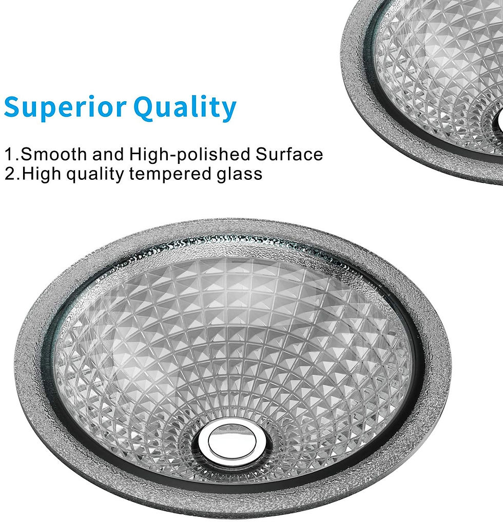 Thumbnail: FR Glass Vessel Bathroom Sink Modern Tempered Glass Vessel Bowl Sink, Round Crys