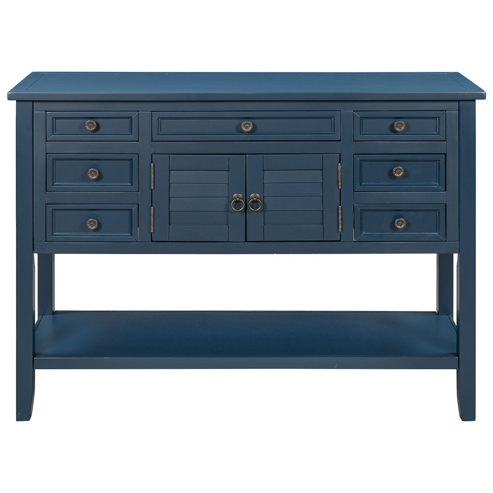 Thumbnail: 45'' Modern Console Table Sofa Table for Living Room with 7 Drawers, 1 Cabinet a