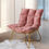 Thumbnail: Gold Accent Chair, Velvet Upholstered Leisure Lounge, Armless Modern Chair with 