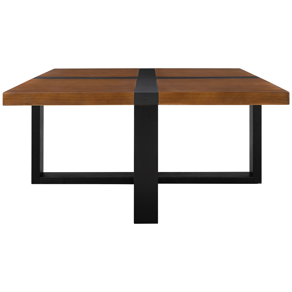 Thumbnail: U-style Coffee Table With Crossed-shape Table Top and Wood Legs,37.4 Inch