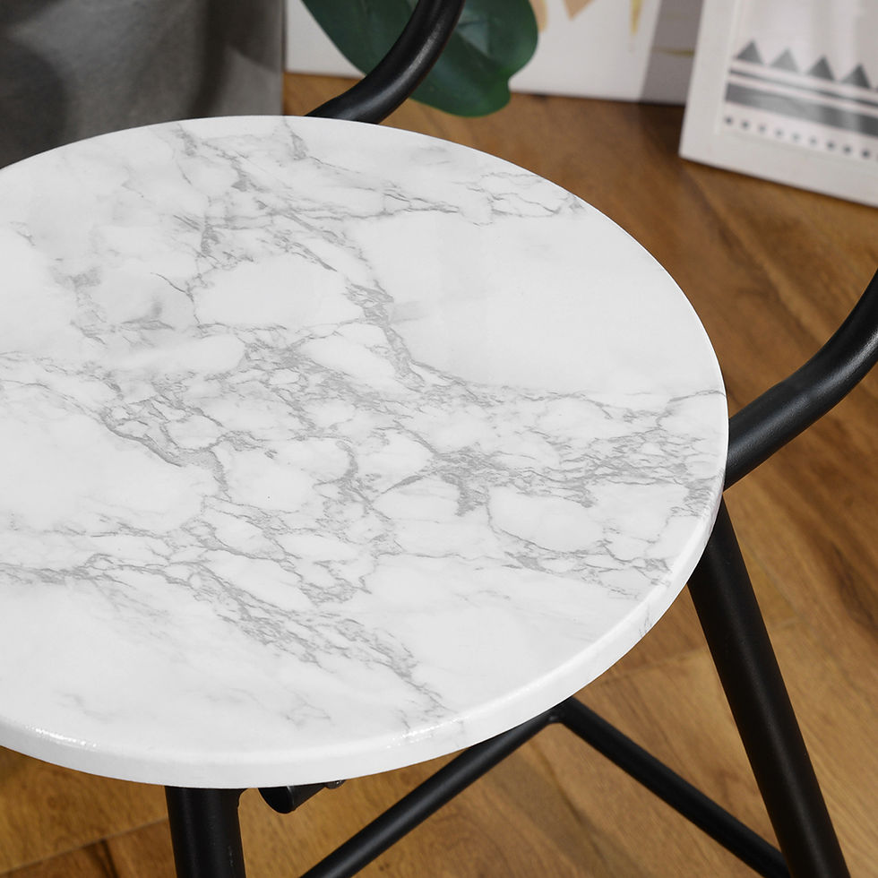 Thumbnail: 3 - Piece Breakfast Nook Dining Set - marble &amp; white