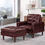 Thumbnail: Welike Modern Air Leather and PVC Chair and Ottoman for Living Room Hotel